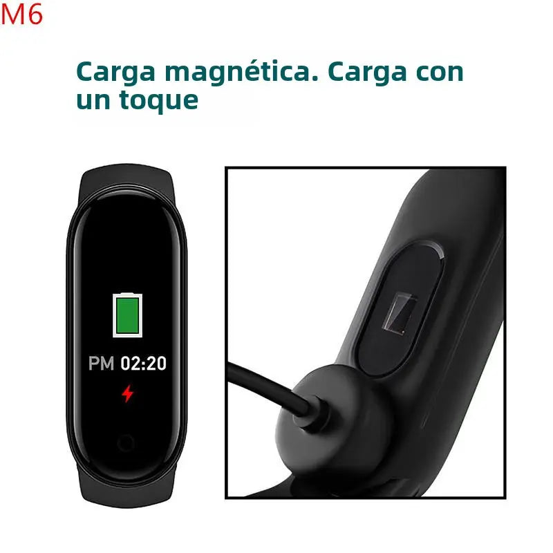 🔥 M6 Smartwatch Fitness Inteligente – ❤️ Frecuencia Cardíaca, 💤 Sueño, 👣 Pasos y Más