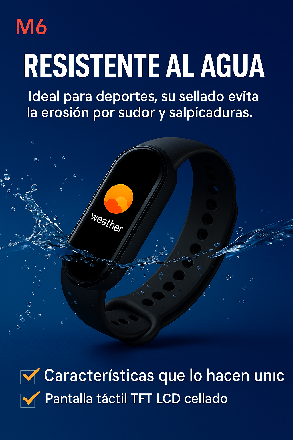 🔥 M6 Smartwatch Fitness Inteligente – ❤️ Frecuencia Cardíaca, 💤 Sueño, 👣 Pasos y Más