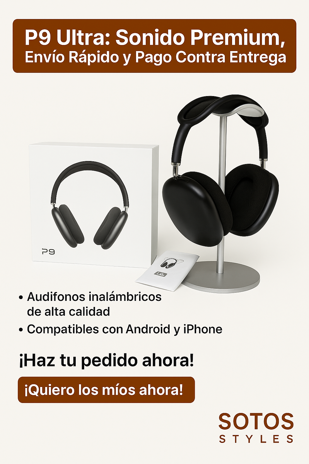 🎧 P9 Ultra: Sonido Premium,  Estilo Profesional. ¡Y sin cables!